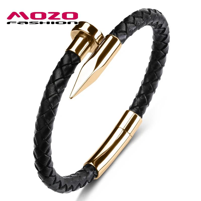 Mozo Mode neue Charme Männer Armbänder Echt leder Seil hochwertige geflochtene Armreifen Stil Großhandel trend igen Schmuck Geschenk