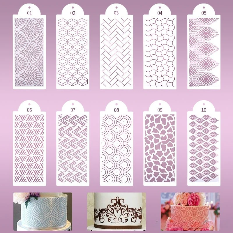 

1Pcs DIY Style Plastic Sugar Sieve Mold Fondant Printing Stencil Hollow Wedding Cake Stencil Decoration Template Baking Tools