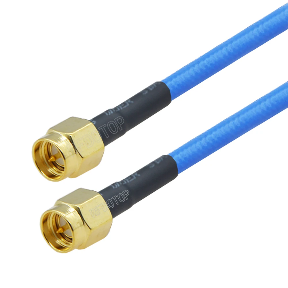 ใหม่ SMA ชายปลั๊ก SMA หญิงสีฟ้า RG402 กึ่งยืดหยุ่นสูงความถี่ COAXIAL CABLE 50 OHM 10 ซม.-20 M