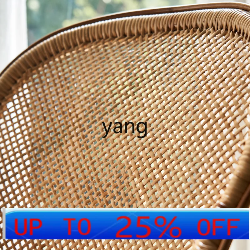 

LH Rattan Chair Backrest Home Casual Weaving Single Household Dining B & B Restaurant Natural Armchair