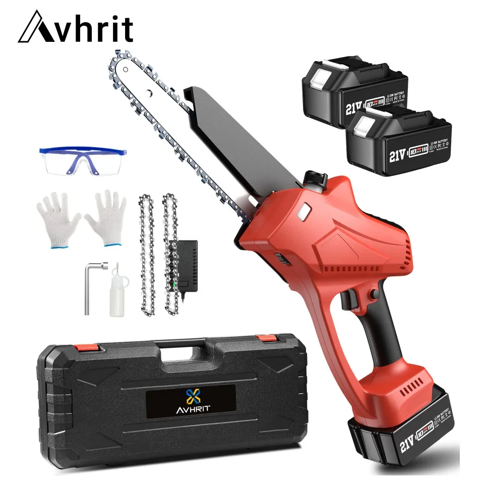 AVHRIT Chainsaw Cordless Chain saw 8 Inch Handheld Brushless Electric Rechargeable Trimming Saw Wood Working Tool For Makita 21V