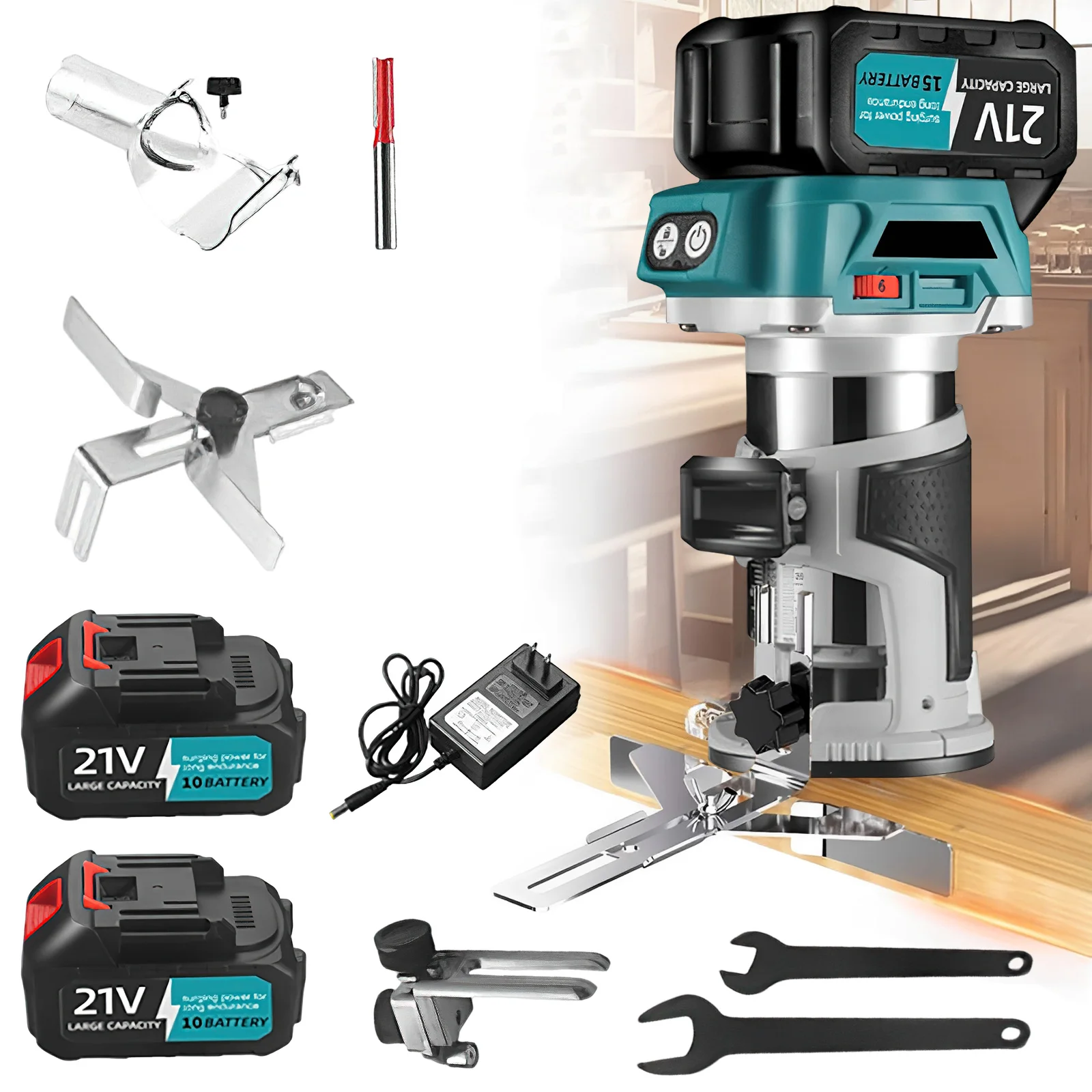 Makita – routeur à bois sans balais, Machine électrique à 6 vitesses, pour le travail du bois, gravure sur bois, outil électrique pour batterie 18V