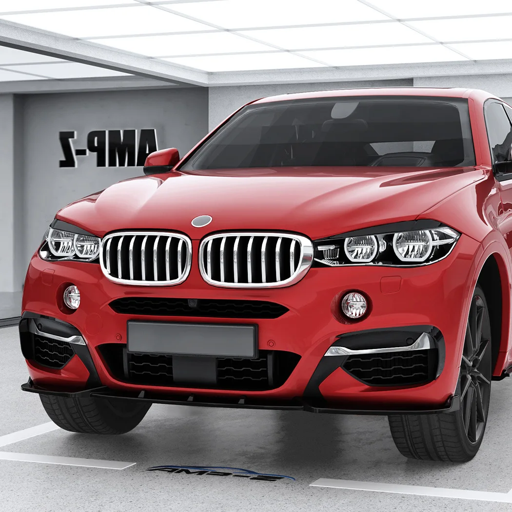 

For BMW X6 F16 M Sport 2015--2019 Accessories Front Bumper Lip Spoiler Splitter Cross Border Upgrade Kit