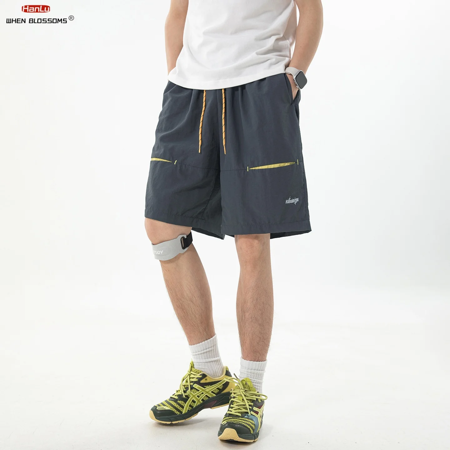 Men's 2026 Outdoor Sport Shorts Contrast Pocket Water-Resistant Quick Dry 5-Inch Beach Hiking Loose Fit Cargo Pants