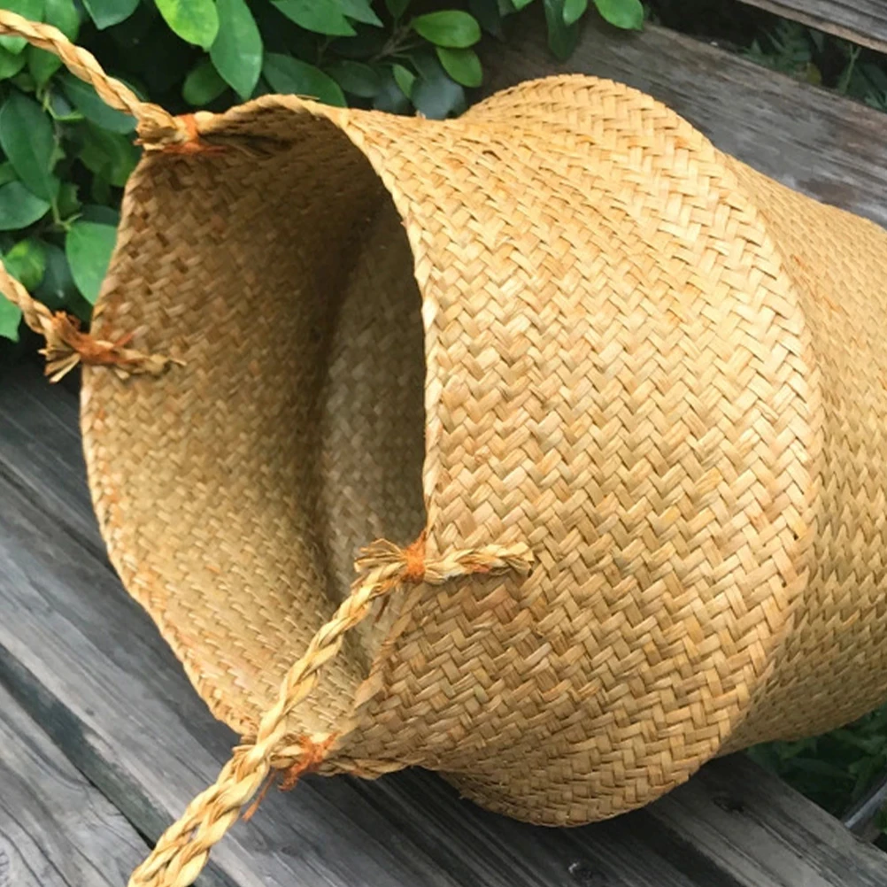

Straw Flower Basket Lightweight Portable Baskets for Wedding Party Home Decor Elegant Straw Woven Design Storage Baskets