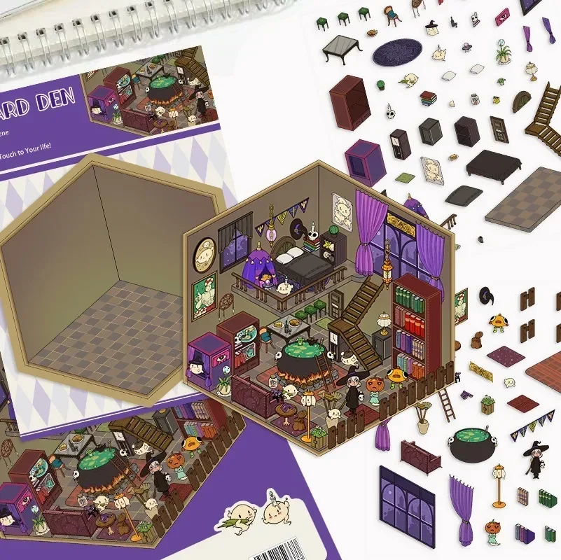 Funny Creative Design Cute Scene Sticker Sweet DIY Decor Make Landscaping Scrapbook Sticker Kawaii Cartoon Stacking Sticker