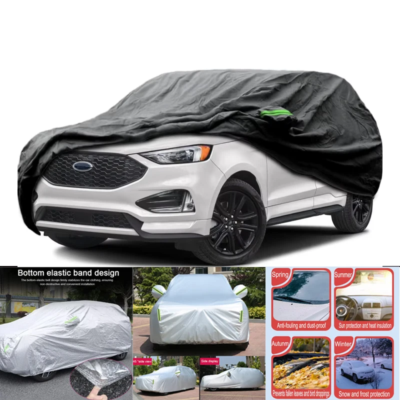 

Car Covers Custom Fit For Ford Edge 2009-2024 Waterproof All Weather for Automobiles Rain Snow Sun Protector Indoor Outdoor