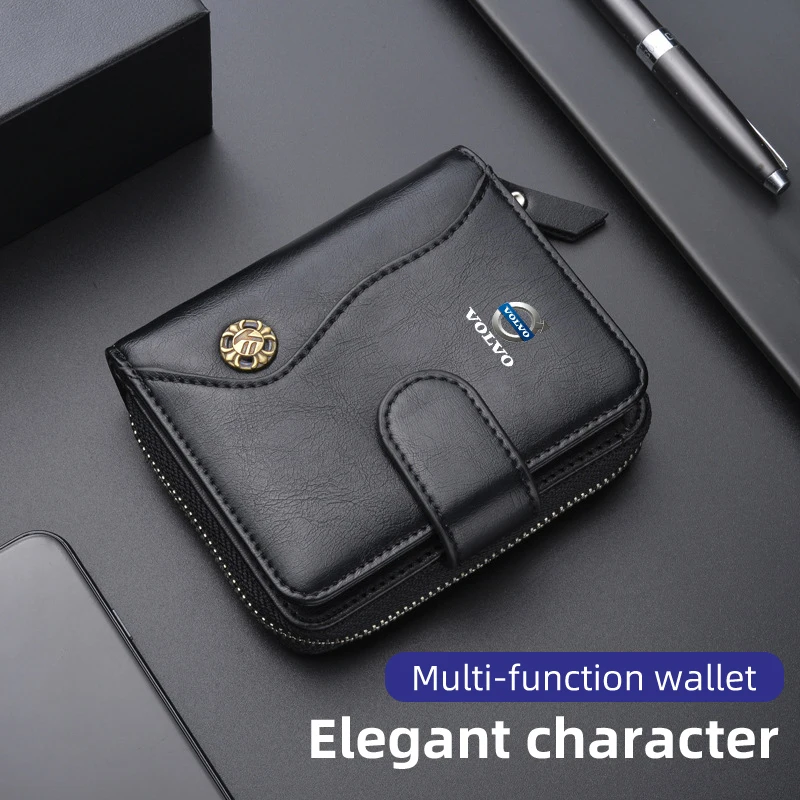 Car Logo Wallet Coin Purse Leather For Volvo XC40 XC60 XC70 XC90 V40 V60 V90 S60 S80 S90