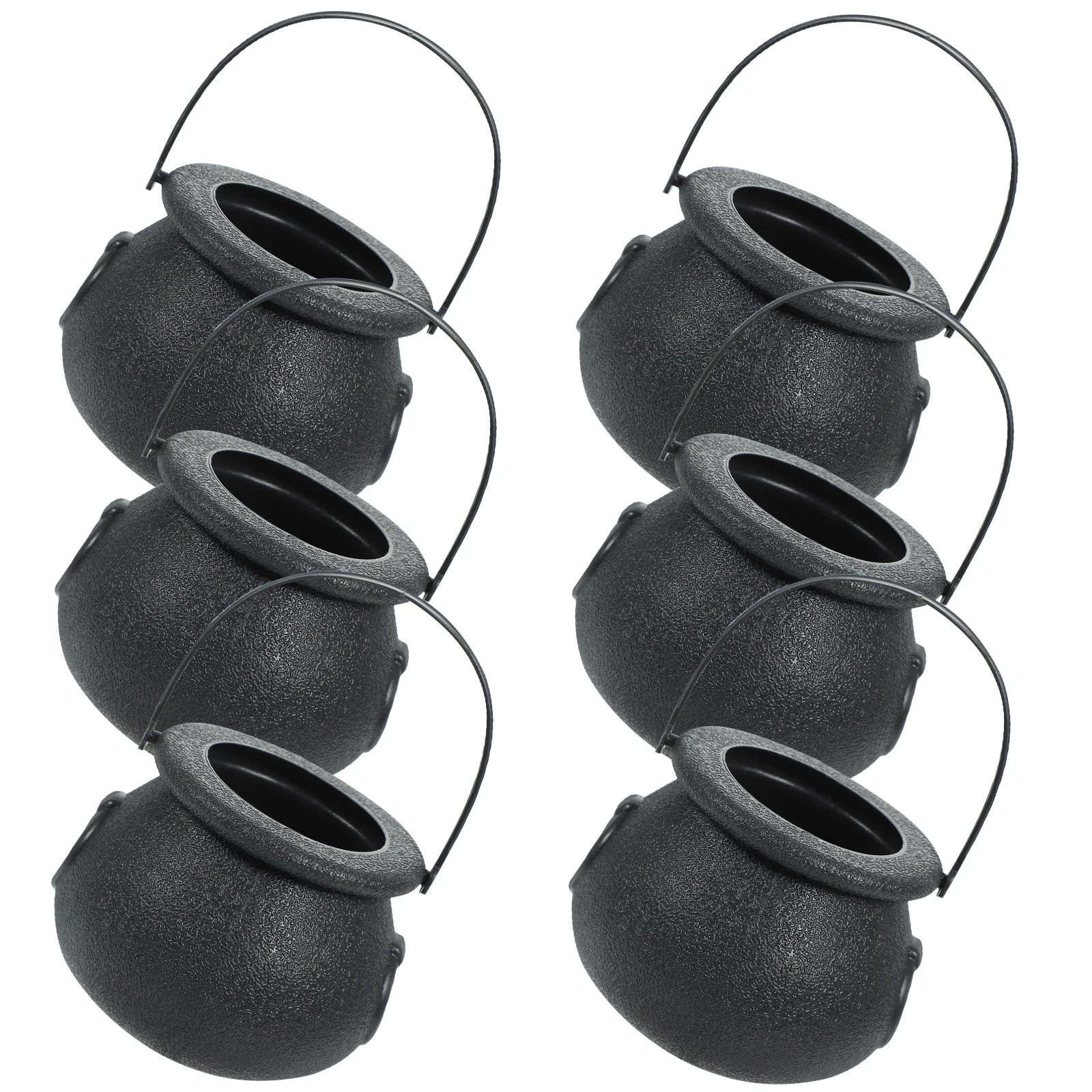 

6 Pcs Pumpkin Bucket Props Mini Halloween Candy Buckets Jar for Outdoor Trick Treat Plastic