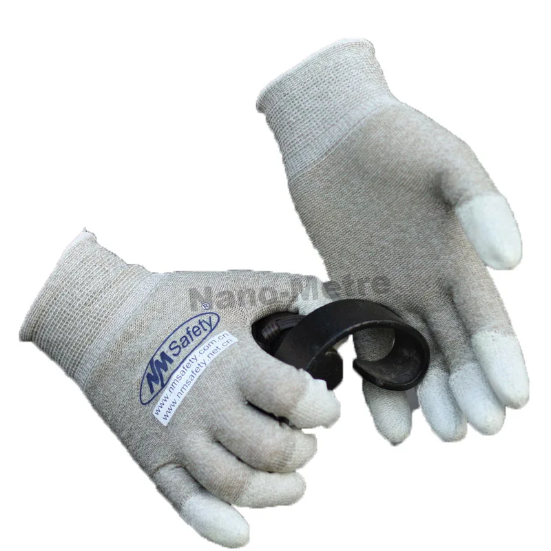 

NMSafety, 12 пар антистатических рабочих перчаток с защитой от электростатического разряда, нескользящий нейлоновый углеродный материал для улучшения захвата и защиты