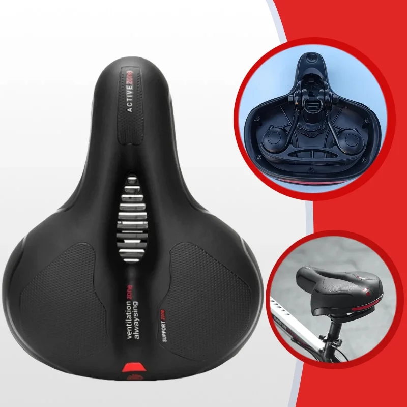 مقعد دراجة عالمي للدراجات الجبلية، سميك وناعم ومسامي وممتص للصدمات، على شكل كرة، سرج ديناميكي مريح لركوب الدراجات