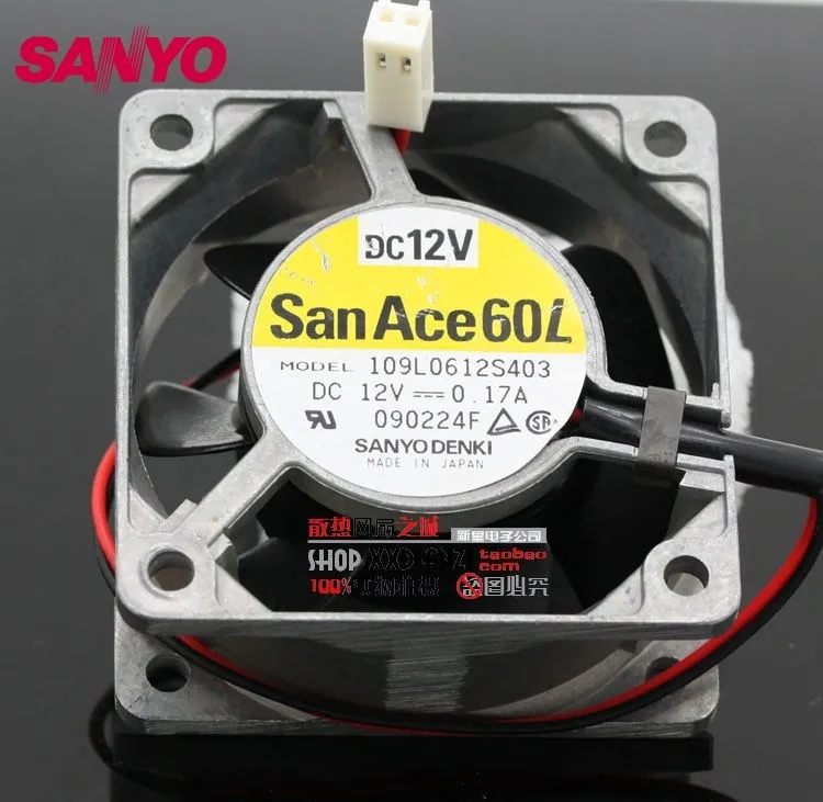 

For SANYO 109L0612S403 6025 60mm 12V 0.17A cooling fan aluminum frame and long life 60*60*25mm