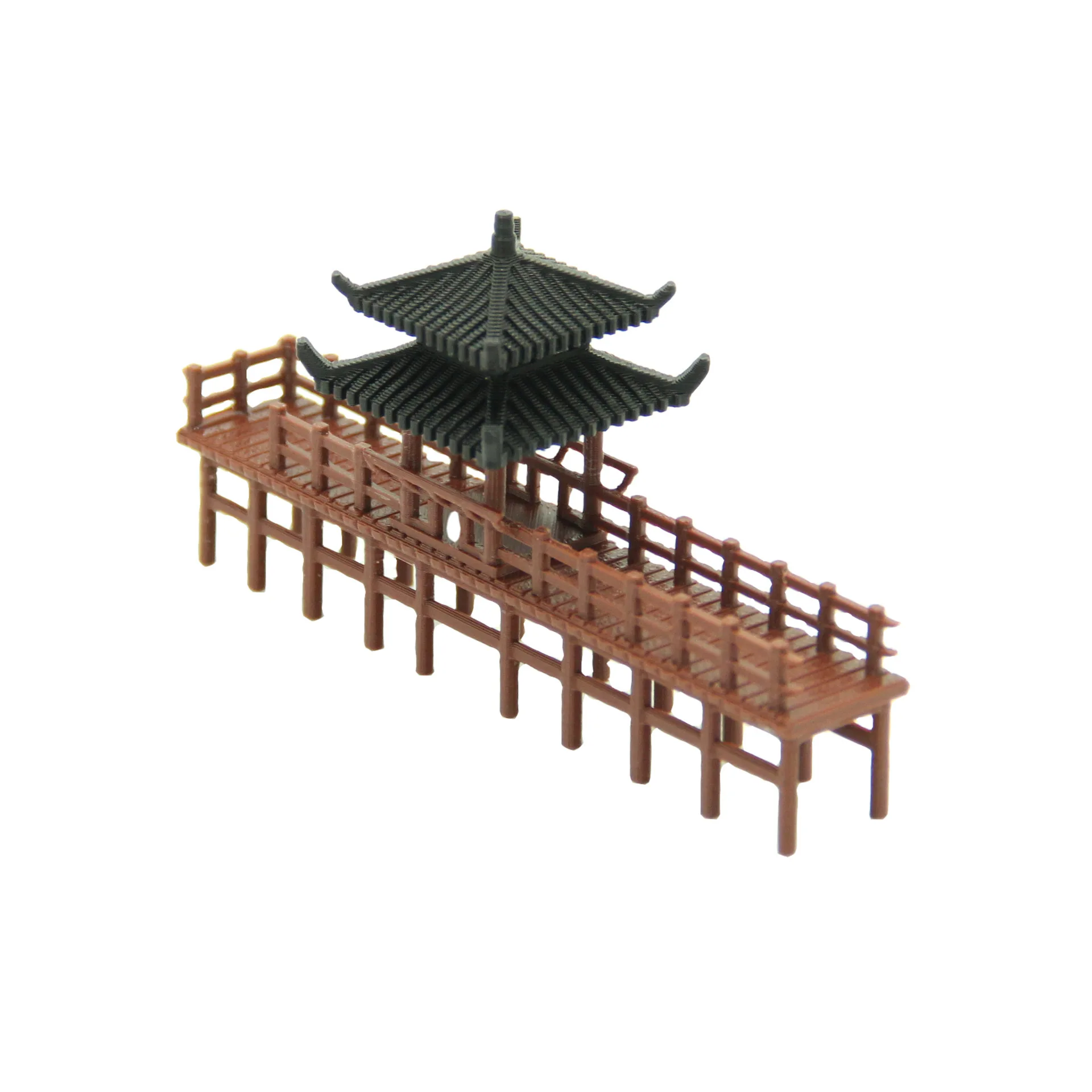 

Miniature Chinese Pavilion Bridge Sculpture Longlasting Material for Aquarium Bonsai Micro Landscape Terrarium Decoration