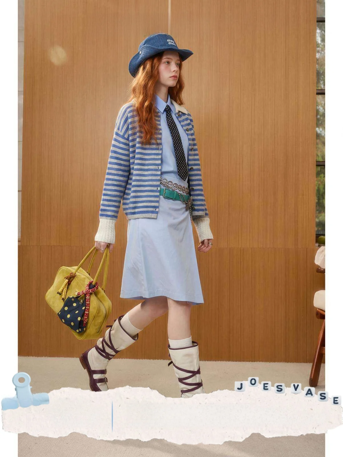 

Свободный повседневный вязаный синий свитер женский, весенняя новинка, с воротником в стиле колор-блок, длинными рукавами, полосатым узором, на одной пуговице