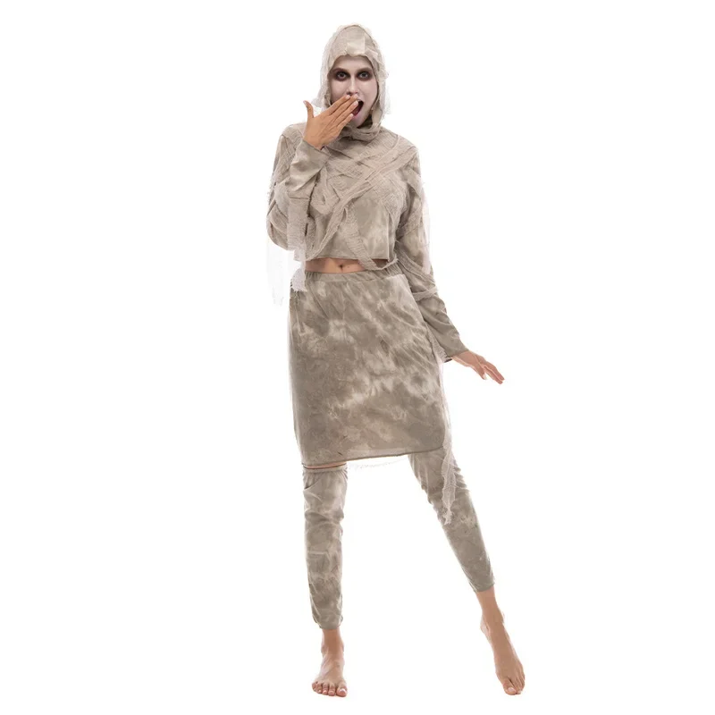 2024 Nieuwe Familie Halloween Horror Mummie Wrap Outfit Cosplay Volwassen Enge Egyptische Mummie Kostuum Carnaval Easter Purim Kostuum