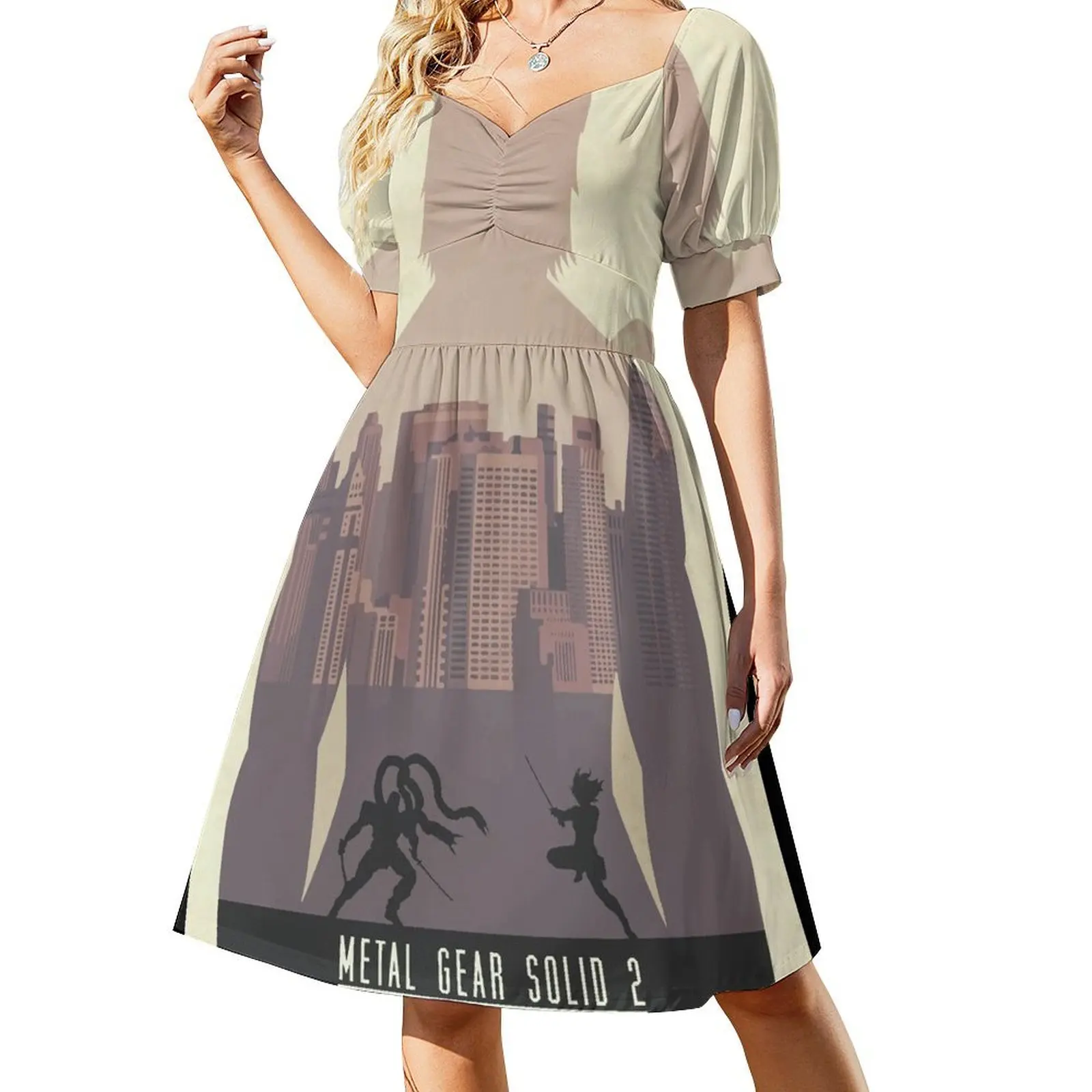 Metal Gear Solid 2 The Sons of Liberty Minimalist Art Short-Sleeved Dress dress for women summer women's luxury party dress