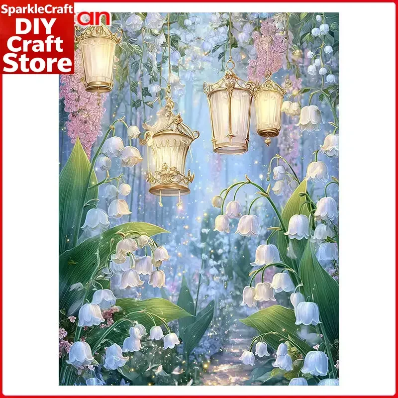 unframe  Flower New Arrivals 2025 Diamond Painting Landscape Full Round Handmade Gift Wall Decor Craft Kit
