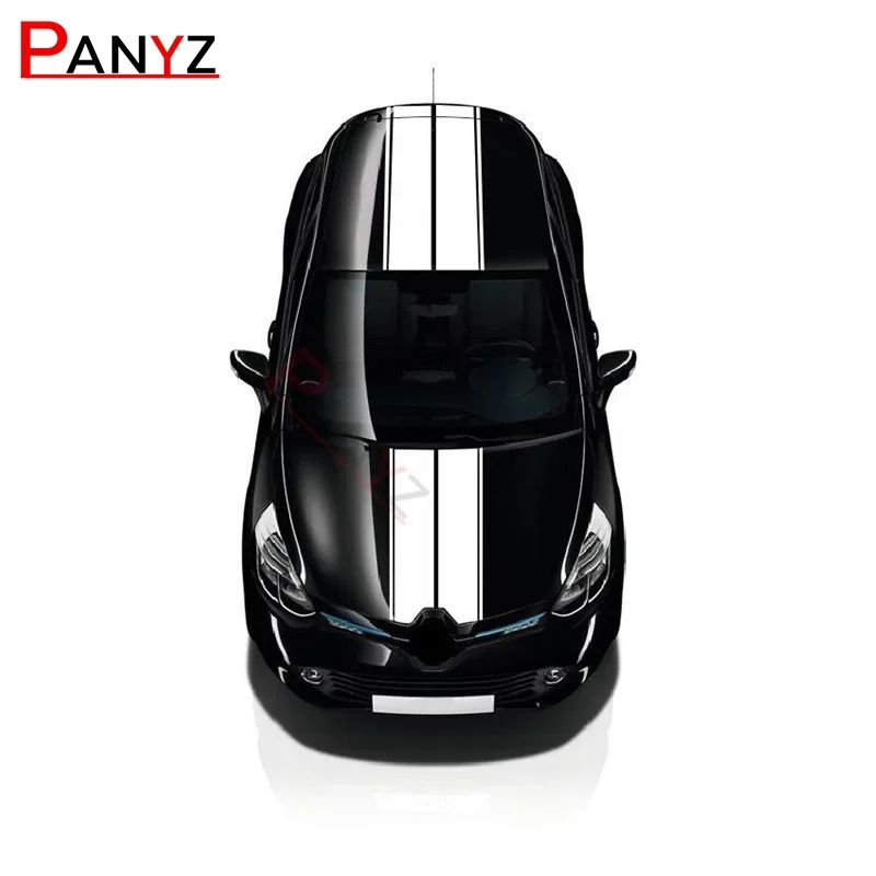

1set For Renault Clio Racing Sport Stripes Car Whole Body Decor Sticker Auto Hood Roof Tail Vinyl Decal Automobile Body Film