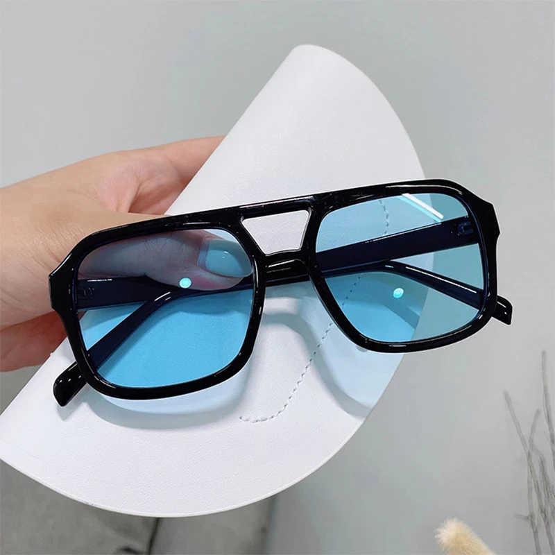 2023 Classic Pilot Sunglasses Women Vintage Yellow Lens Fashionable Sunglass Female Candy Color 70s Glasses Eyewears