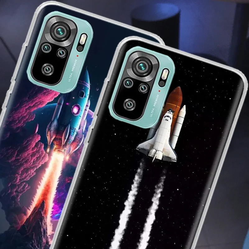 Space Shuttle Navigation Phone Case For Xiaomi Poco X6 X5 X4 F4 GT X3 NFC F6 Pro 5G M5 M5S M4 M3 Mi F5 F3 F2 F1 Clear Cover Coqu