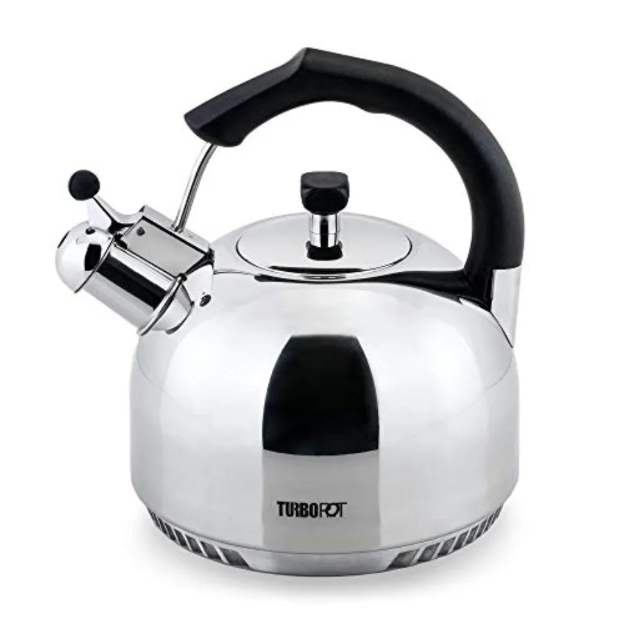 

FreshAir Rapid Boil Stainless Steel 2.5 qt. Tea Kettle for Efficient and Quick Water Heating on Gas Stoves TimeandEnergy Saving