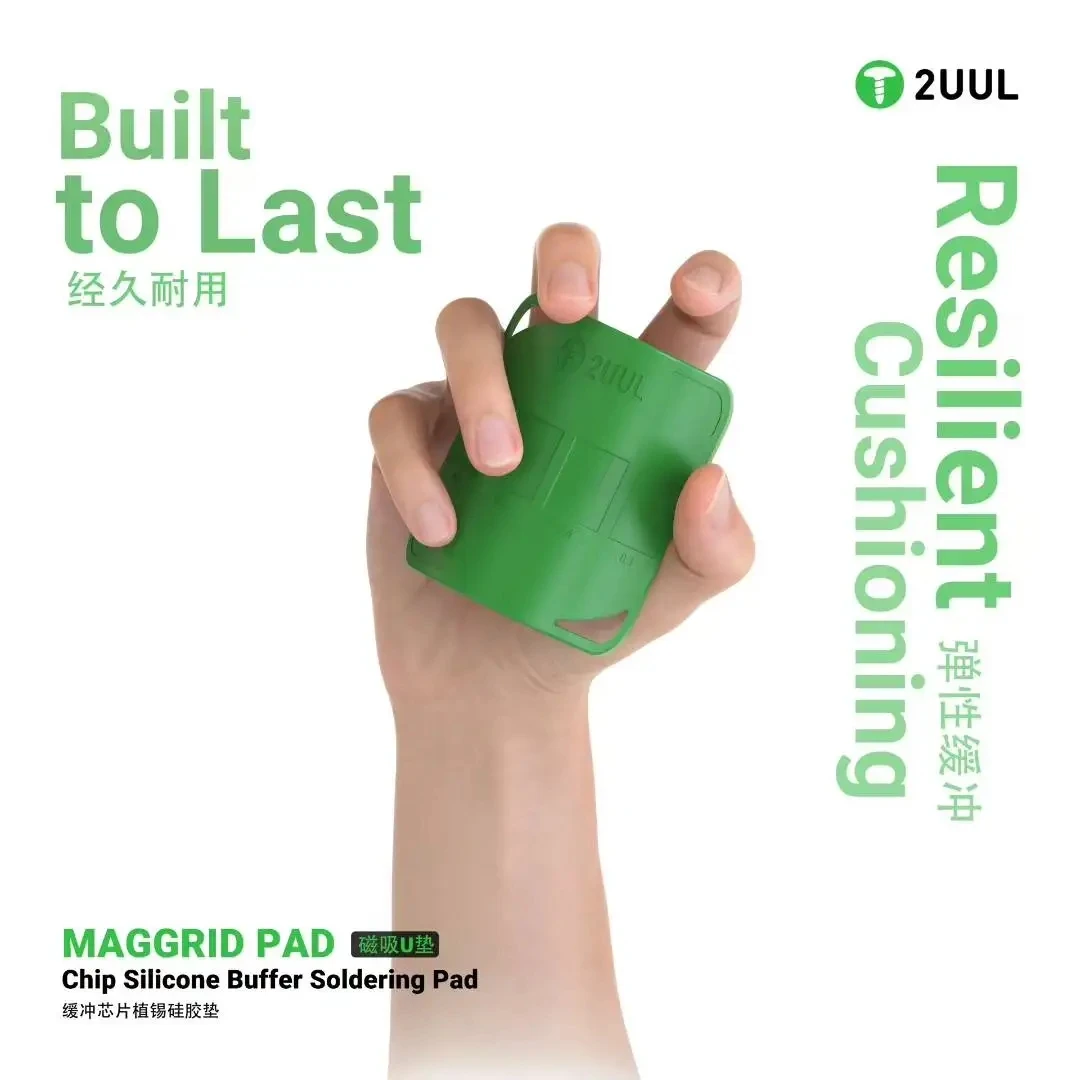 

2UUL BH15 MagGrid Pad Chip Silicone Buffer Soldering Pad Heat-Resistant Green Curved Design Silicone Repair Pad