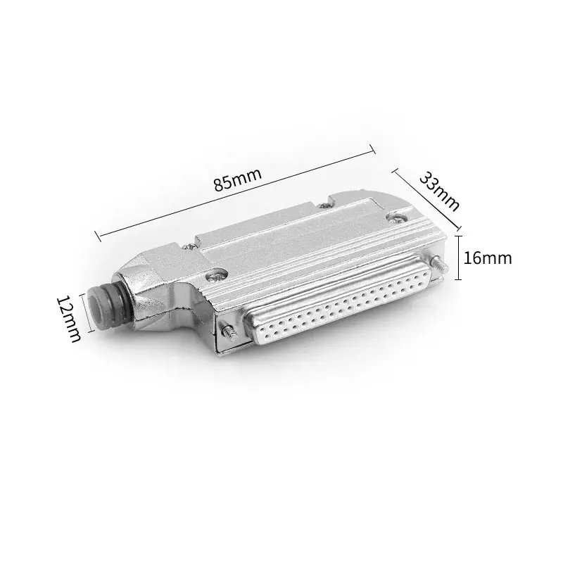 DB37 90 Degree Elbow Housing Connector Industrial Grade Metal DB 37 Pin Male Female Connector 37Pin Gold-plating Outlet Plug