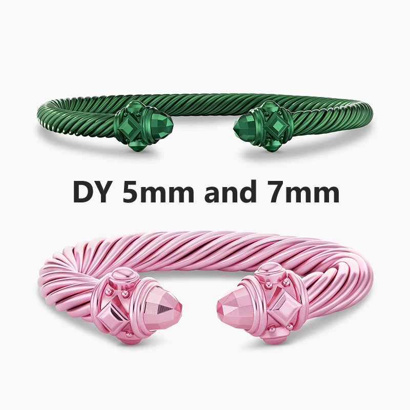 All DY Women's Bracelet 5mm AND 7mm Classic Cable Jewelry