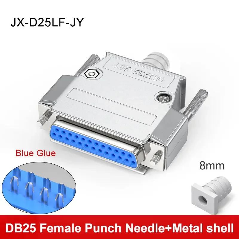 DB25 Gold-plated Connector Industrial 25-pin Plug with Metal Shell 25P Male Female Connector for LED Communication Converter