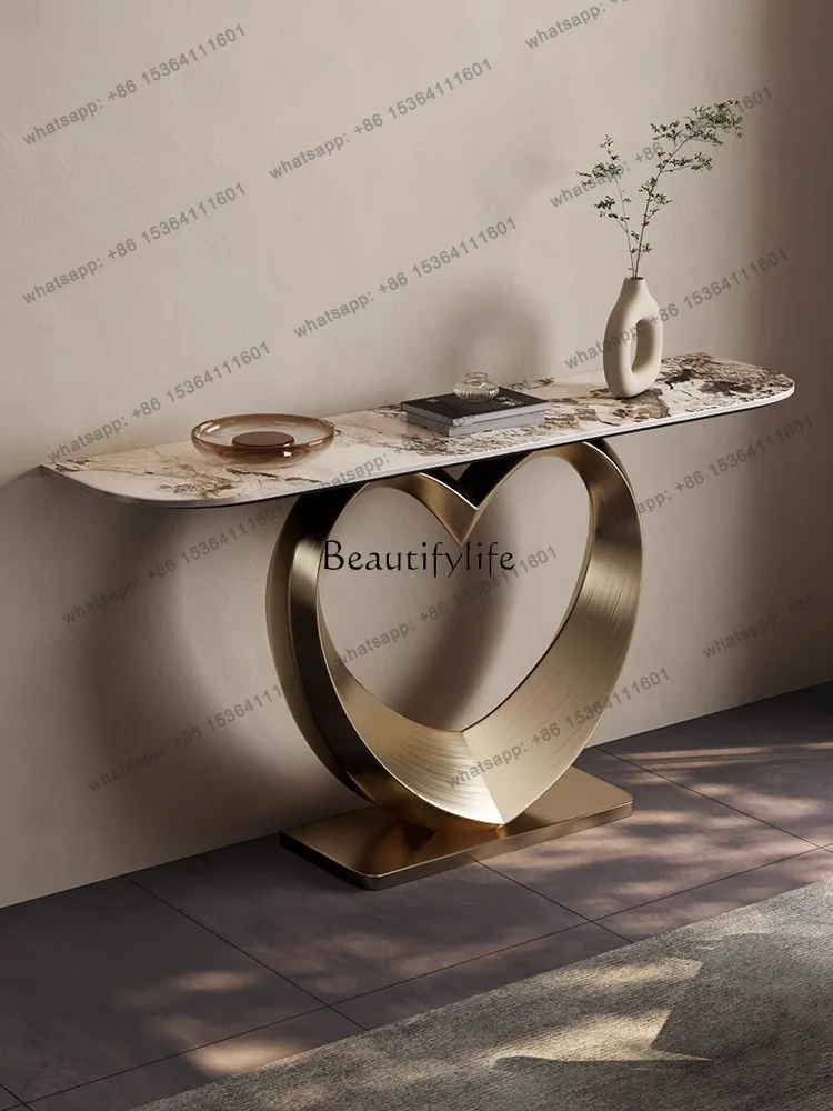 13Italian light luxury entrance table against the wall ultra-narrow shelf strip case scene end table
