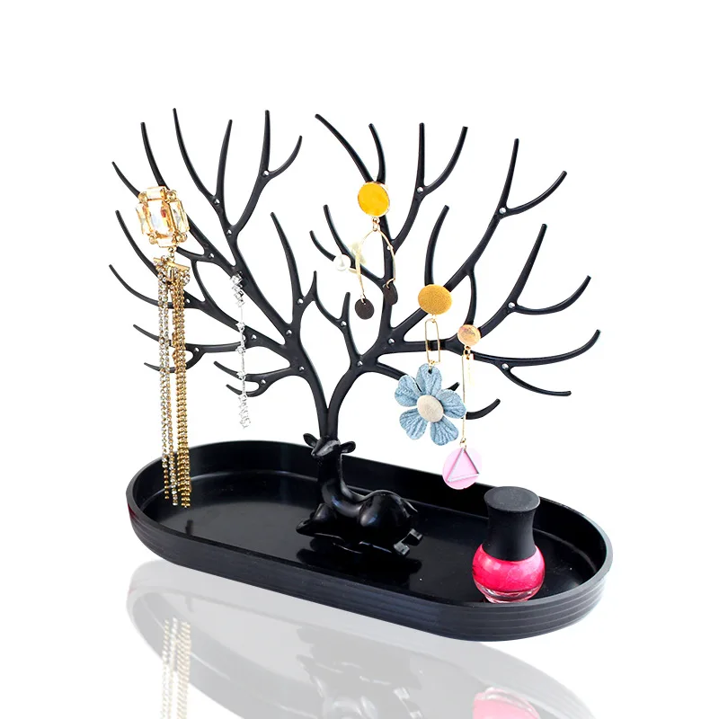 Deer Earrings Necklace Ring Pendant Bracelet Jewelry Display Stand Tray Tree Storage Racks Organizer Holder Make Up Decoration