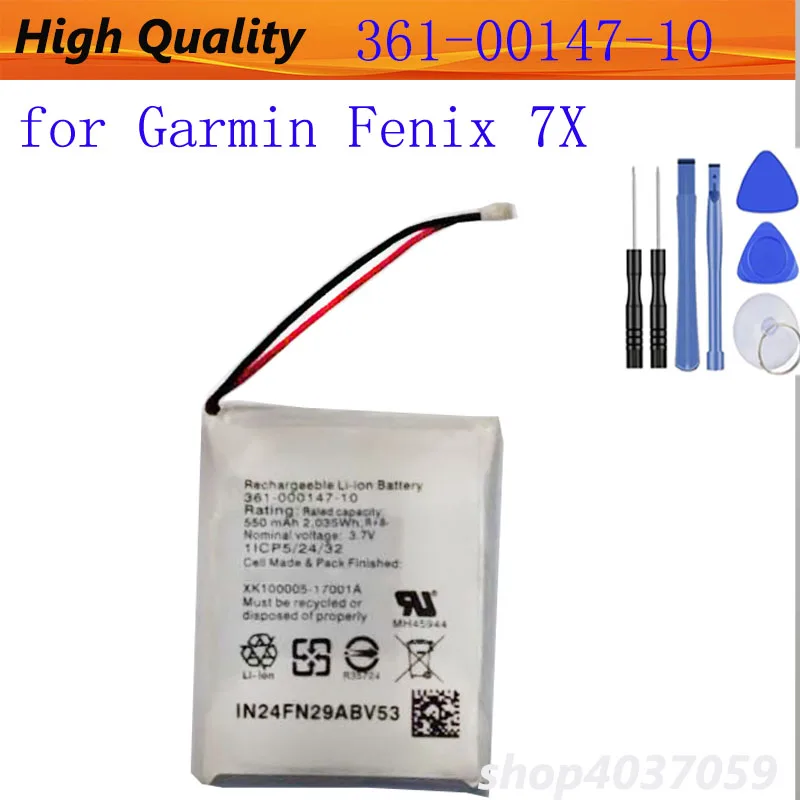 

Сменный аккумулятор 7X для Garmin Fenix 7X 361-00147-10 литий-ионный аккумулятор 550 мАч + инструменты