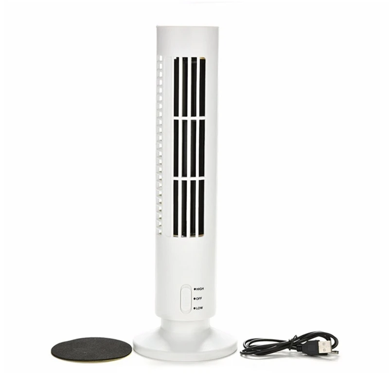 

USB Rechargeable Tower Fan, Cooling Portable Fan Standing Bellyless Fan Air Conditioner Bedroom Kitchen Office