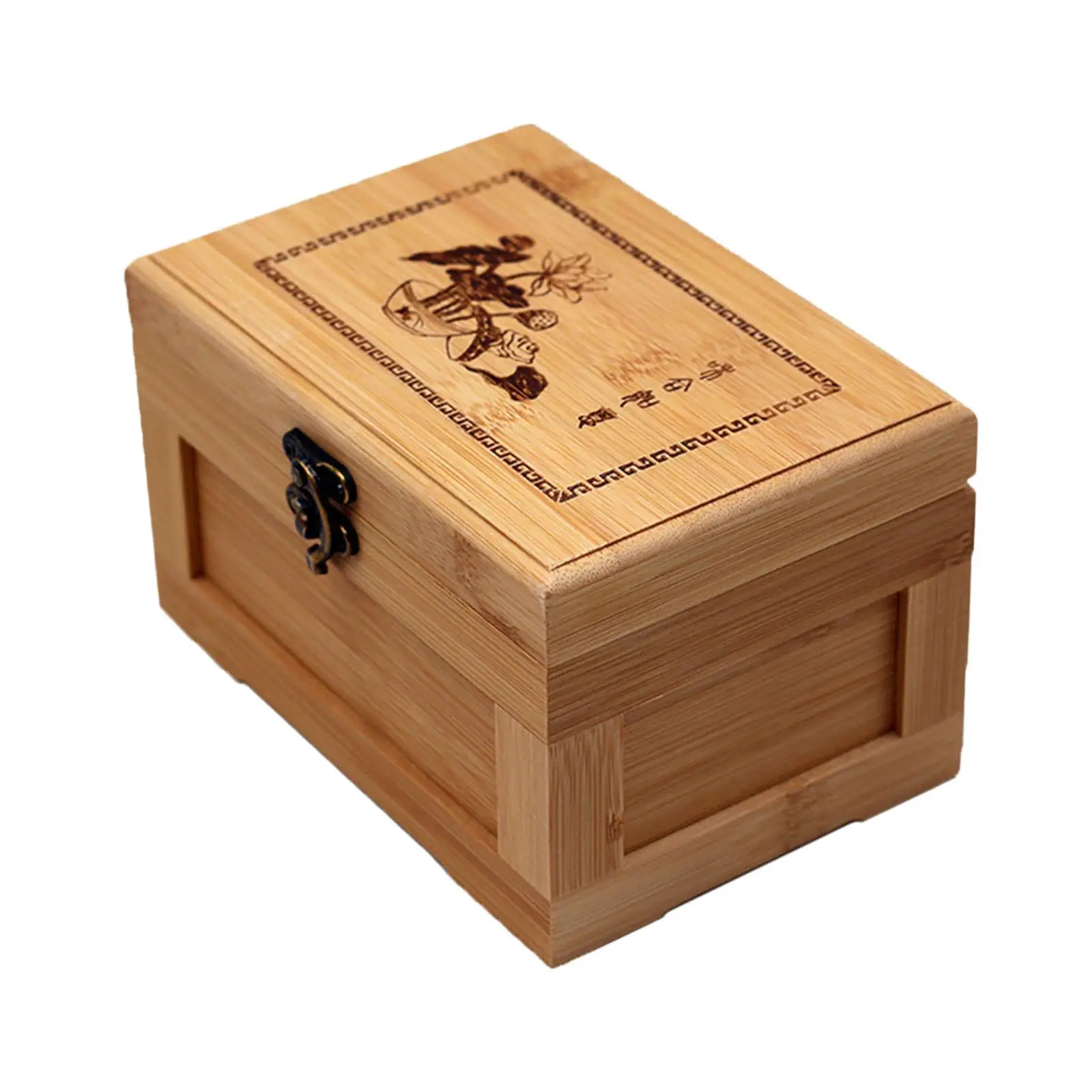 Wooden Jewelry Box Bamboo with Front Clasp Gift Packaging Box Souvenir Box Empty