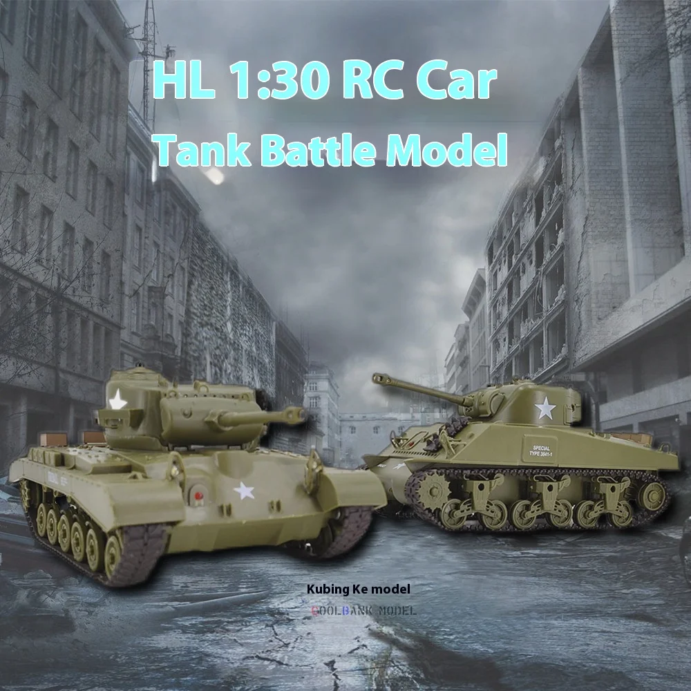 Cross-Border Henglong Usa Sherman Pershing 2.4g Battle Simulation Electric Remote Control Tank Model Adult Children'S Toy Gift