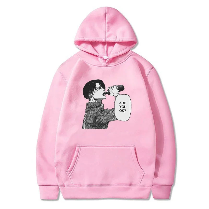 Mężczyźni kobiety Anime bluzy atak na tytana Levi Ackerman bluza Plus rozmiar Manga Streetwear Harajuku jesień sweter unisex