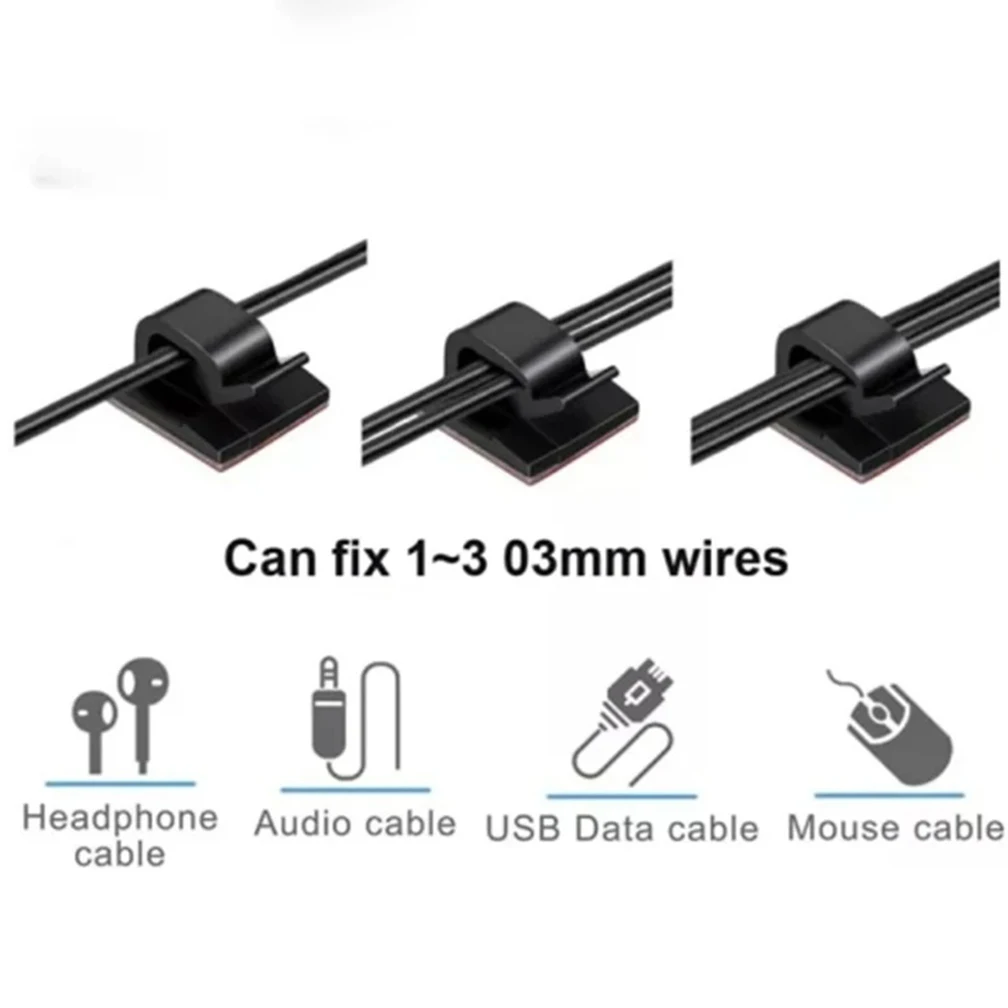 Finisher Wire Clamp Wire Organizer Cable Clip Buckle Clips Ties Fixer Fastener Holder Data Telephone Earphoe Line Cable Winder