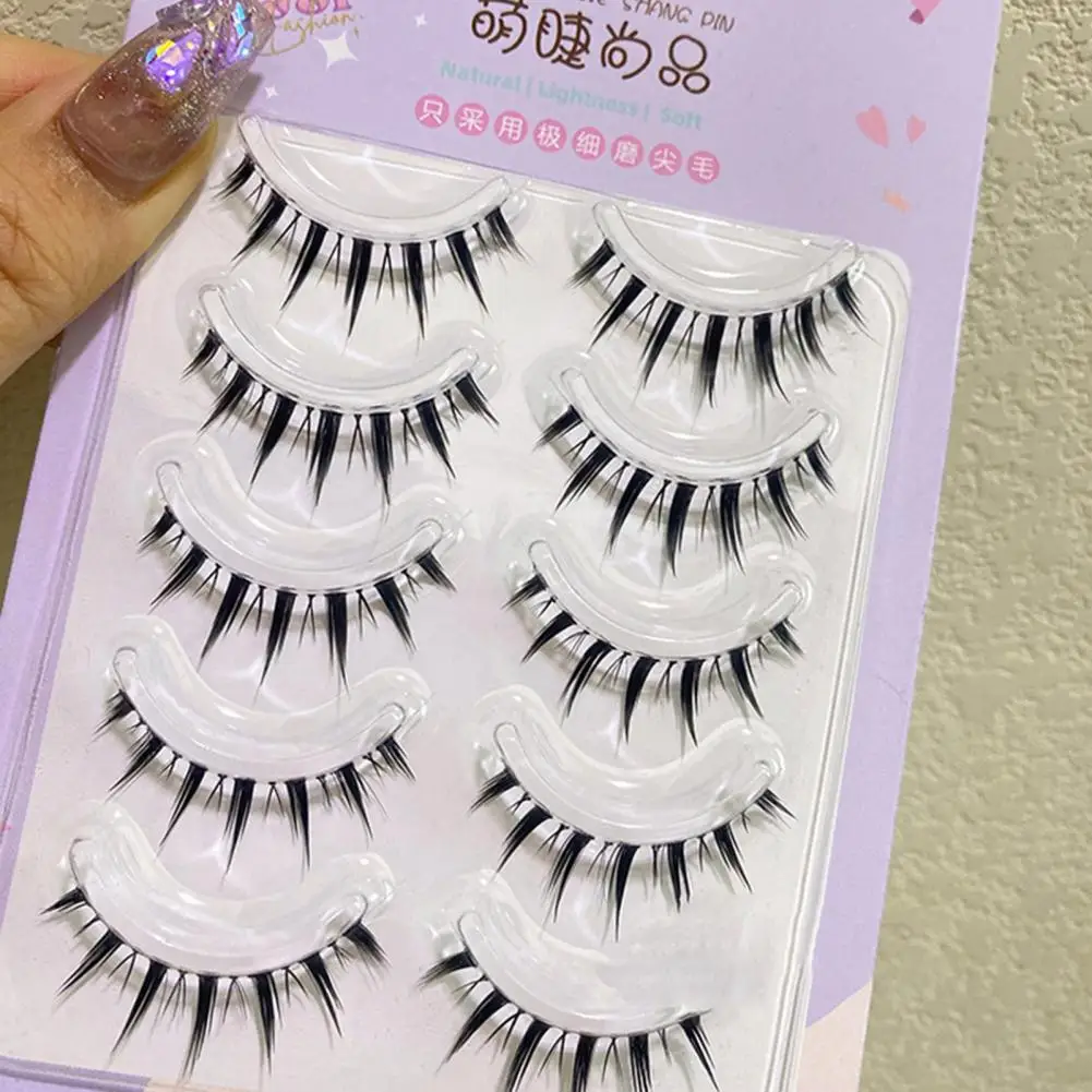 1 Set Makeup Eyelash 3D Effect Natural Soft Simulated Curl Cosplay Tool Black Beauty False Eye Lash for Dating