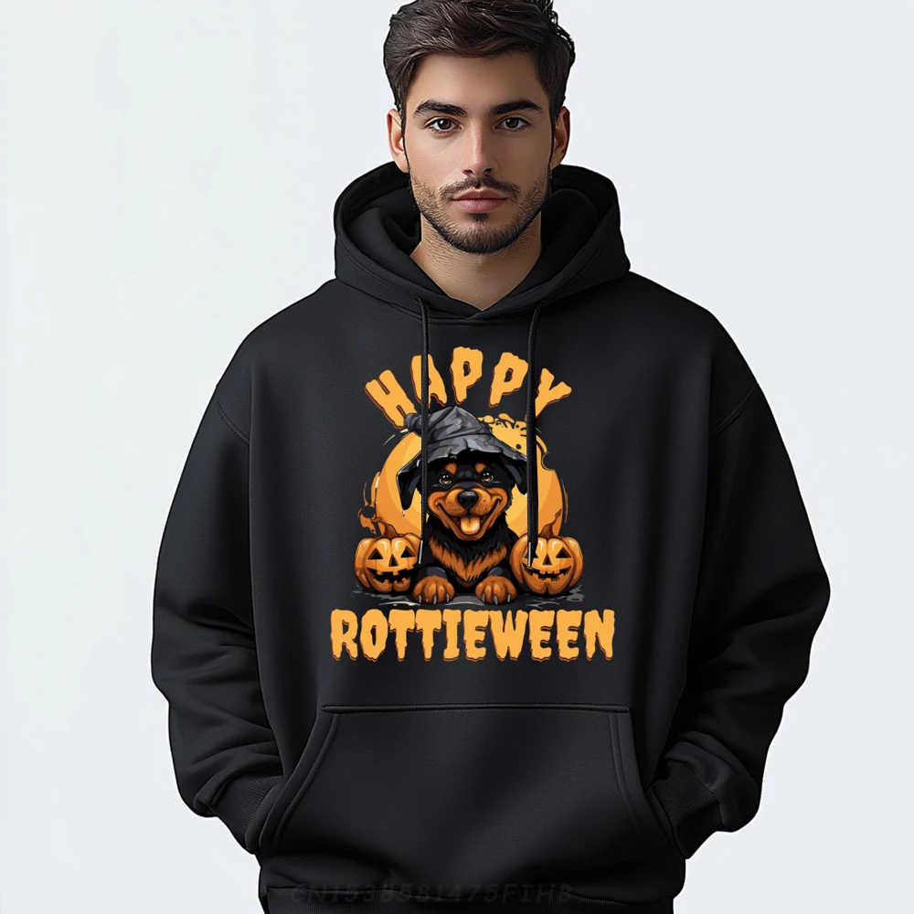 

Happy Rottieween Rottweiler Halloween Black Graphic Sweatshirts Eco-friendly and healthy Funny Gifts EU SIZE