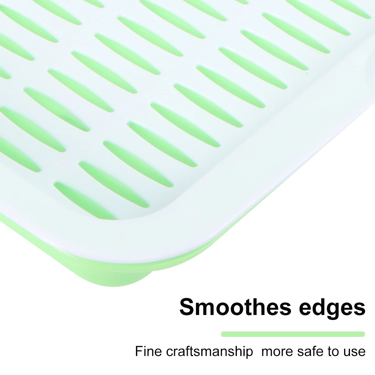 

2pcs Fruit Drain Tray Double Layer Plastic Fruit Basket Household Storage Box Candy Snack Container Bright Color Green