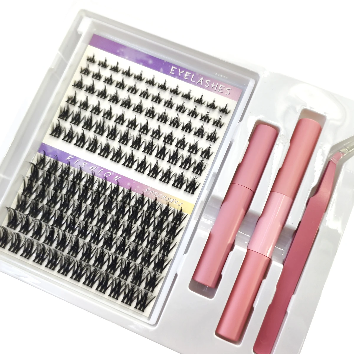 HBZGTLAD مجموعة مجموعات الرموش لاش المسامير مجموعات الرموش حجم الرموش الفردية لتقوم بها بنفسك شائكة لاش تمديد مجموعات المانغا رمش #2