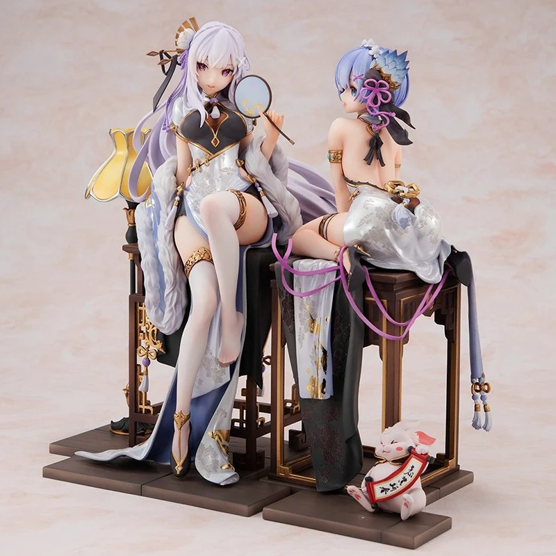 Re:Zero - Starting Life In Another World Chinese Style Cheongsam Remm  Amelia Garage Kit Model Ornament Christmas New Year'S Gif