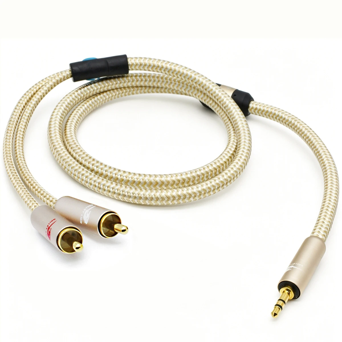 Hifi Audio Cable 3.5mm Plug to Dual RCA for PC Mobile Car Audio AMP SPC Cable Gold Plated Connectors 1M 2M 3M 5M 8M 10M 15M