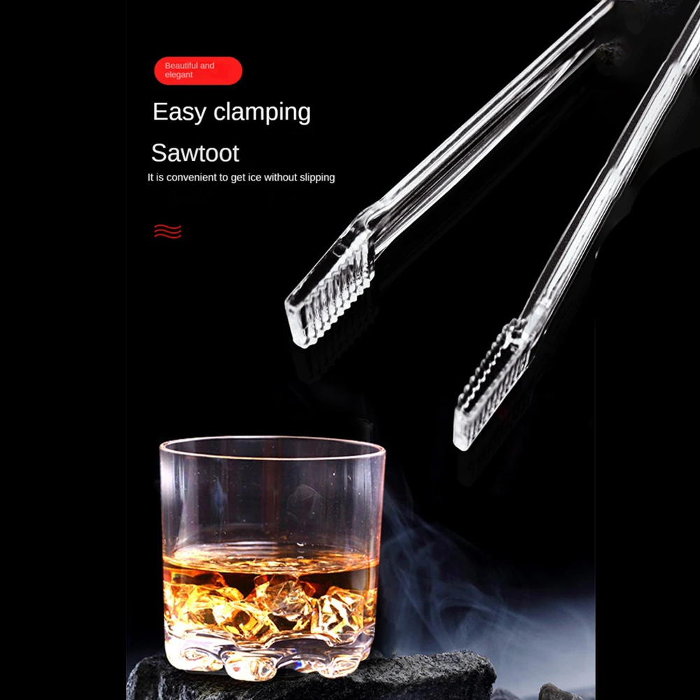Ice Clamp Tool Portable Anti-fall Transparent Mini Kitchen Tool Ice Tong Non Slip Foods Bbq Clips Plastic Barware Ice Cubes Clip