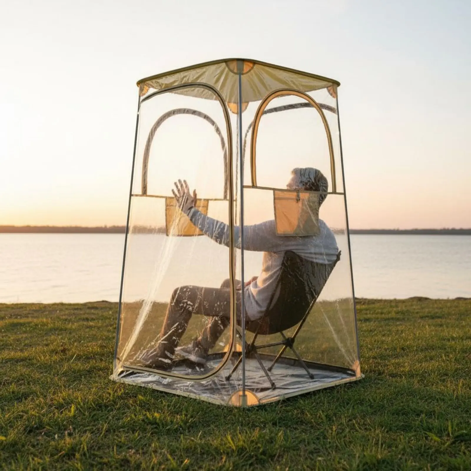 Clear PVC Viewing Shelter Portable Clear View Dome Tent 1 Person Sports Enclosure Waterproof Outdoor Gear Lightweight