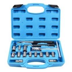 8/11/17pcs Car Diesel Injector Seat Cutter Nozzle Car Reamer Carbon Remover Clean Repair Tool Automotive Accessories Universal