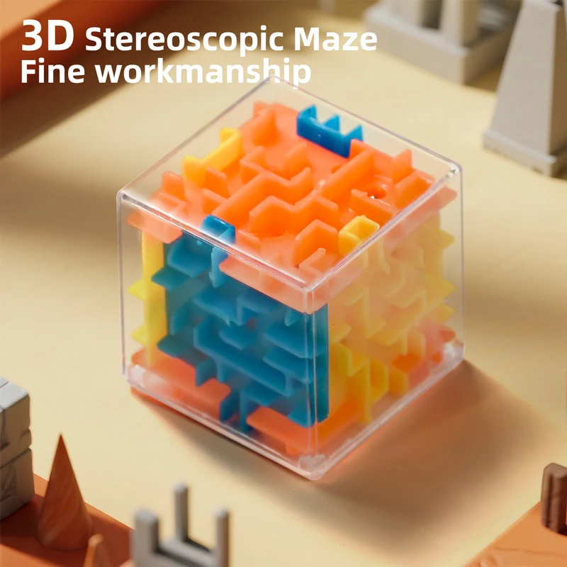 1-3 قطعة ثلاثية الأبعاد المتاهة المكعب السحري ستة جوانب شفافة لغز سرعة مكعب كرة دوارة الأطفال التعليمية الإجهاد المخلص اللعب الهدايا