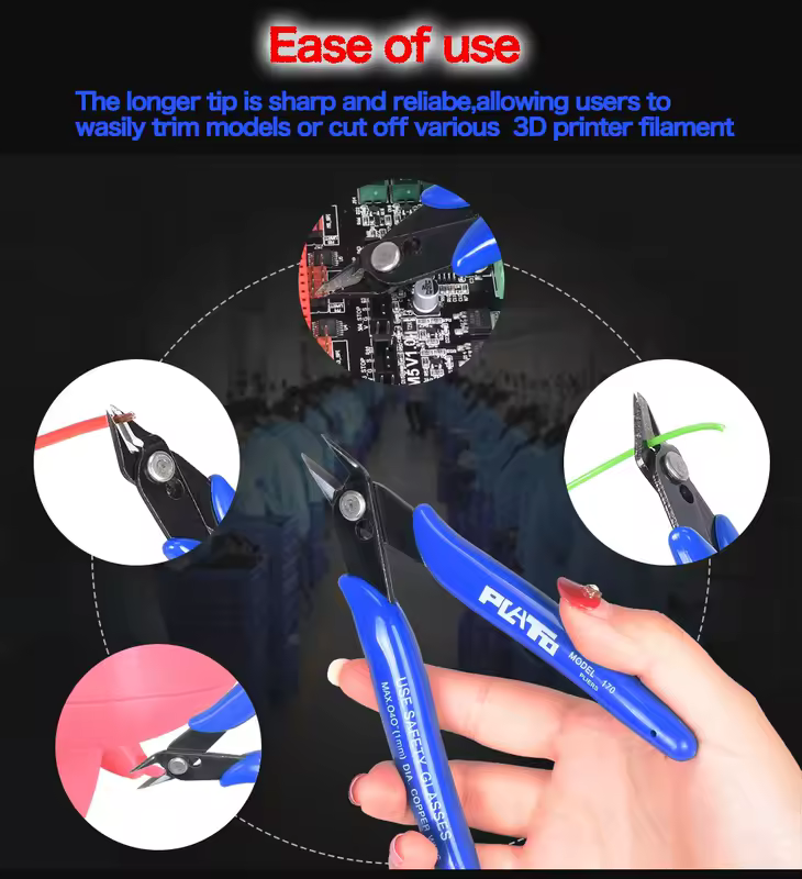 1pcs PLATO 170 Wishful Clamp DIY Electronic Diagonal Pliers Side Cutting Nippers Wire Cutter 3D printer parts - Image 5
