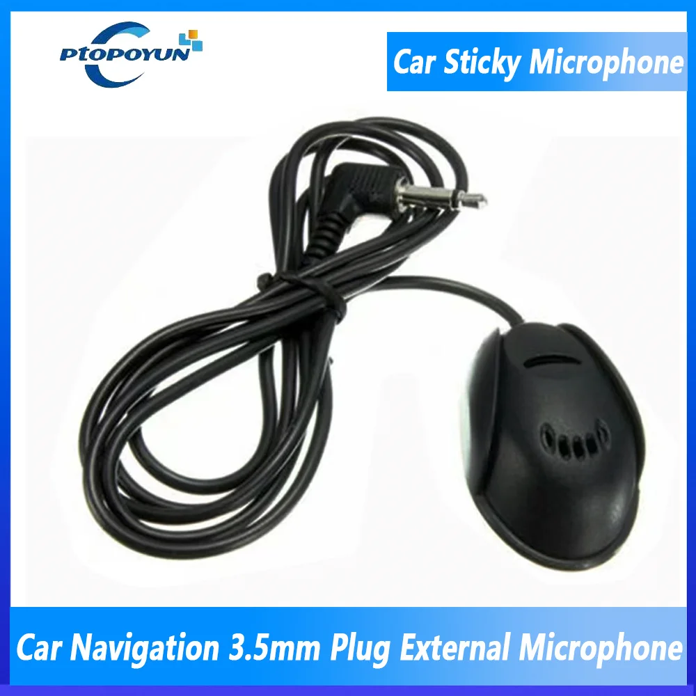 

Ptopoyun 3.5mm Wired Paste Type External Car Microphone Audio Mic GPS for DVD Radio Stereo Player Speaker Sound Recording