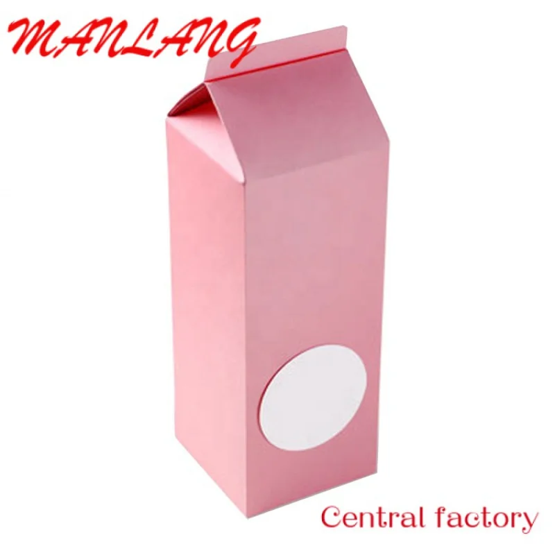 

Custom Custom Printing Kraft Card Paper Gift boxes Pink Color Milk Shape Packaging Paper Box